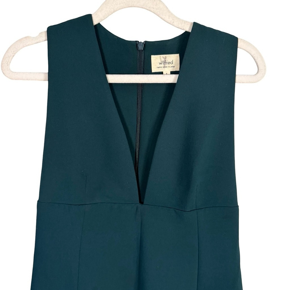 Wilfred Aritzia Montbrun Jewel Tone Dark Green Dress Size 6 Classic Minimalist - Picture 9 of 12